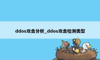ddos攻击分析_ddos攻击检测类型