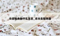 攻击服务器什么意思_求攻击服务器