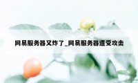 网易服务器又炸了_网易服务器遭受攻击