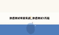 渗透测试项目实战_渗透测试3万起