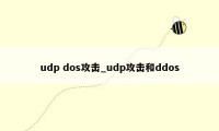 udp dos攻击_udp攻击和ddos