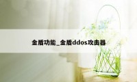 金盾功能_金盾ddos攻击器