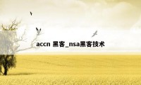 accn 黑客_nsa黑客技术