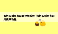 如何买到黑客玩具视频教程_如何买到黑客玩具视频教程