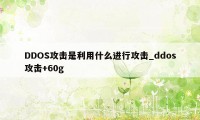 DDOS攻击是利用什么进行攻击_ddos攻击+60g