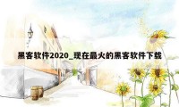 黑客软件2020_现在最火的黑客软件下载