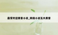 最受欢迎黑客小说_网络小说五大黑客