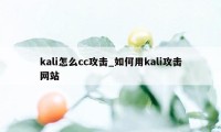 kali怎么cc攻击_如何用kali攻击网站